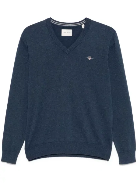 Pulover Gant cu decolteu în V albastru