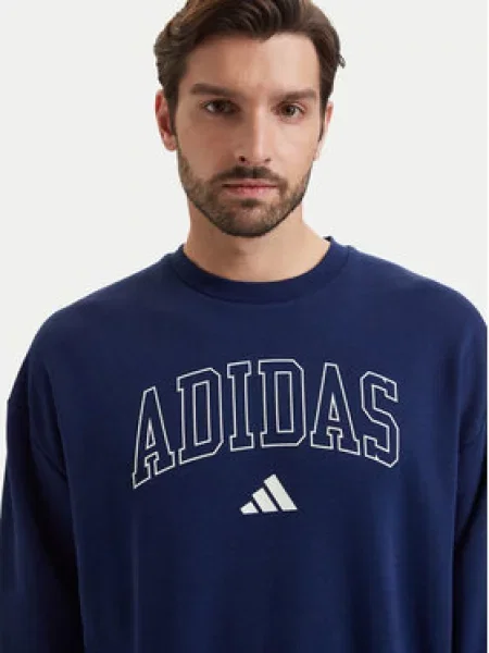 Adidas Džemperis Seasonal Essentials Collegiate French Terry Crew Sweatshirt mėlyna