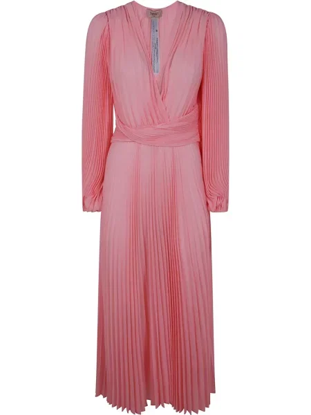 Rochie midi Twinset plisată până la genunchi de costum roz
