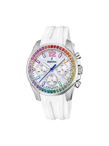 FESTINA Analogové hodinky Chronograph Boyfriend krémová