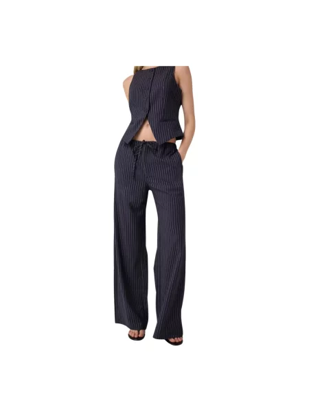 Guess Jeans spodnie wide leg niebieskie