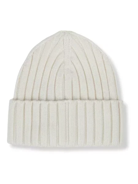 Czapka Moncler wełniana z logo biała