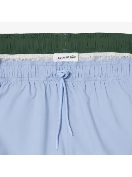 Lacoste Monochromatyczne Kąpielówki Średniej Długości niebieski