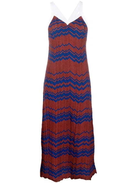 Rochie Wales Bonner tricotate plisată de costum roșu