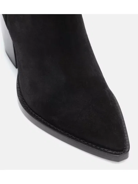 Cizme scurte Saint Laurent din piele de căprioară negru