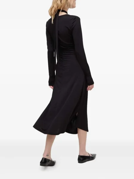 Rochie maxi Bruuns Bazaar cu gât halter lungă de costum negru