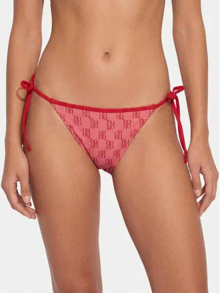 HUGO Dół od bikini Monogram Side Tie różowy