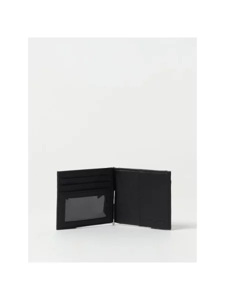 Portfel Emporio Armani skórzany z logo czarny