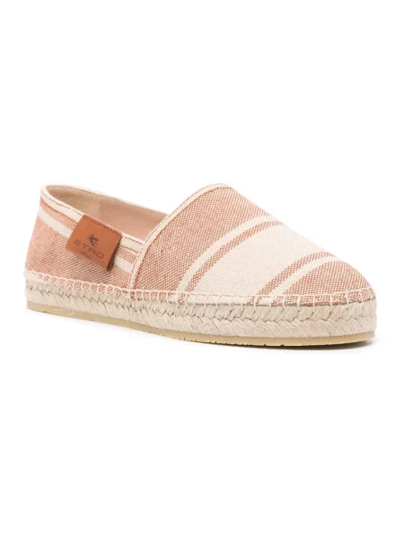 Espadryle Etro w paski z paskiem brązowe