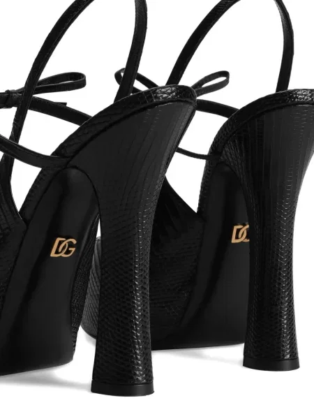 Pantofi cu toc Dolce & Gabbana cu funde negru