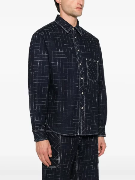 Cămașă Kenzo cu imprimeu geometric albastru