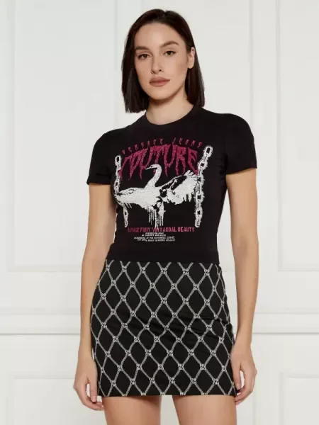 Versace Jeans Couture Póló | Cropped Fit fekete