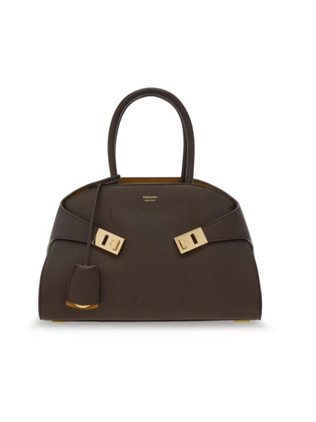 Torebka Ferragamo skórzana brązowa