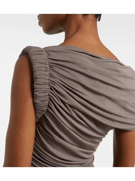 Rochie midi Alaïa până la genunchi de costum maro