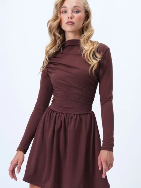 Trend Alaçatı Stili Obleka temno rjava