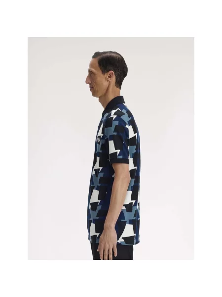 Cămașă Fred Perry cu imagine albastru
