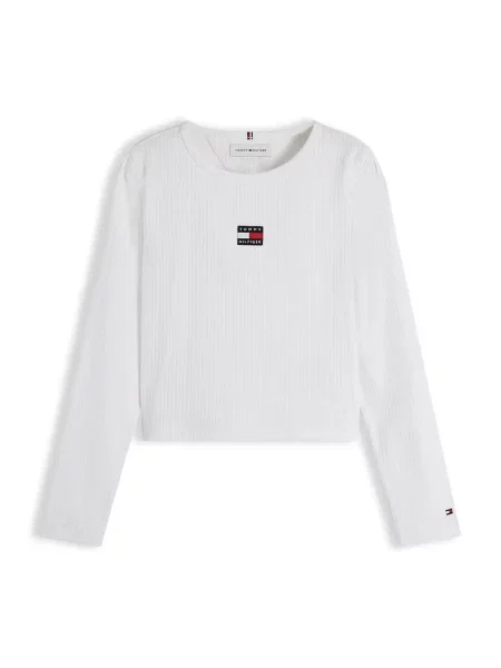 Tommy Hilfiger блуза с дълги ръкави за деца с бяло