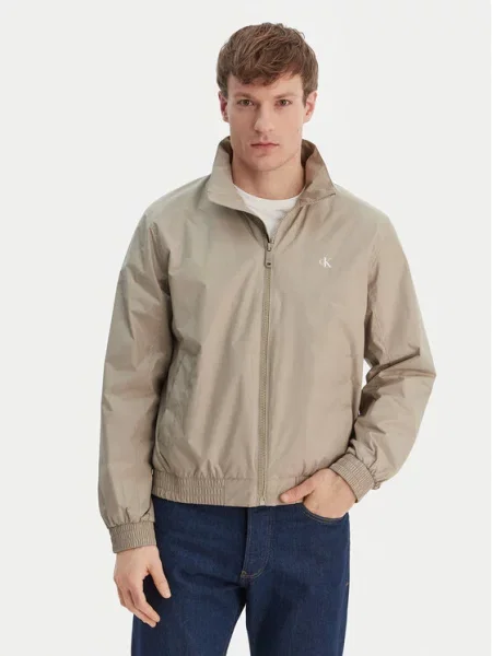Calvin Klein Jeans Wiatrówka Mężczyźni Sztuczne włókno jednolity S brązowy