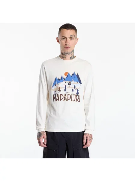 Tricou Napapijri Tee Long-Sleeve T-Shirt White XL alb
