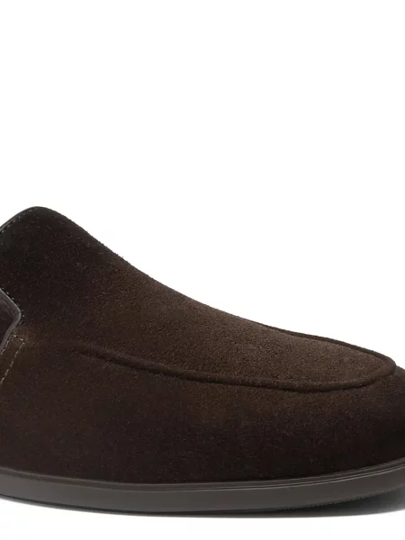 Pantofi loafer Santoni din piele de căprioară maro