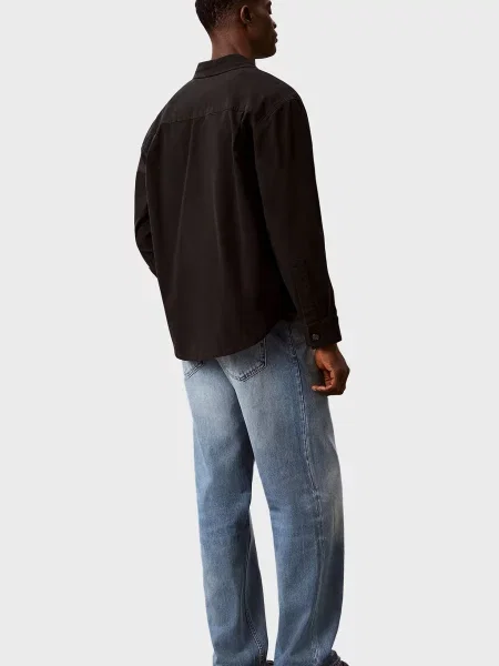 Джинсова сорочка Calvin Klein Jeans з канвасу чорна