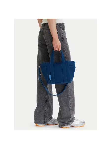 Calvin Klein Дамска чанта Webbing Strap Canvas Small Tote син