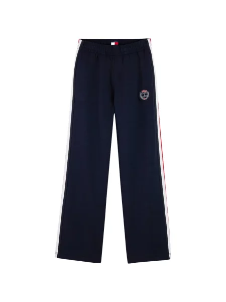 Pantaloni Tommy Hilfiger cu dungi alergare cu autograf albastru