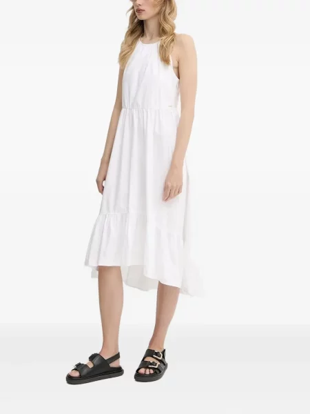 Rochie midi Armani Exchange până la genunchi de costum alb