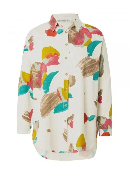 Bianco Lucci Bluză deschis / cyan / maro / roșu bej