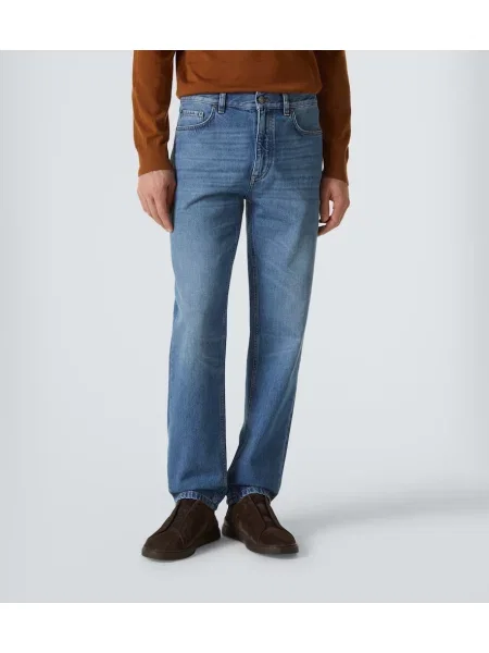 Blugi drepți Zegna albastru