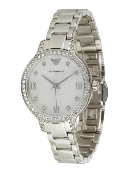 Emporio Armani Ceas analogic argintiu / alb perlat