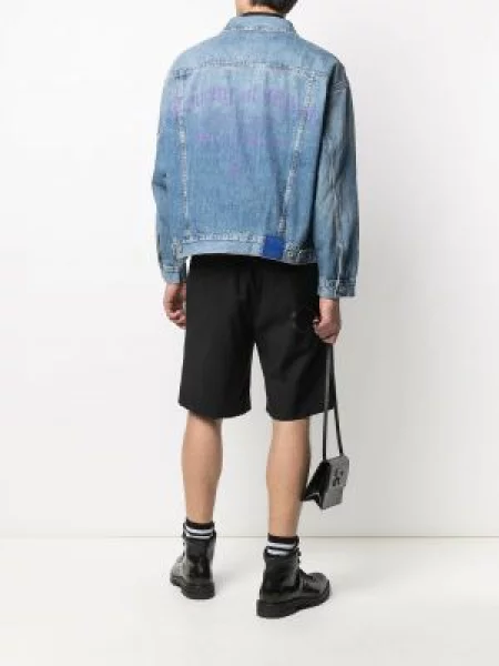 Džinsinė striukė Marcelo Burlon County Of Milan su autografu mėlyna