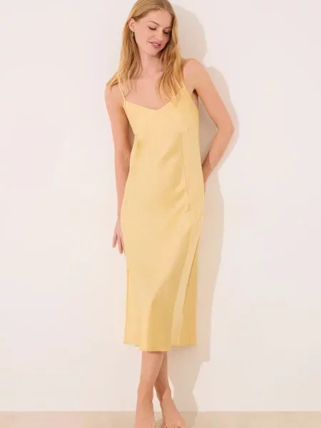 Нощница women'secret дамска от сатен жълто