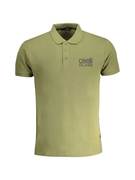 Tricou polo Cavalli Class cu autograf verde