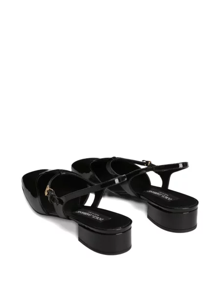 Pantofi cu toc Dolce & Gabbana din piele de lac slingback negru