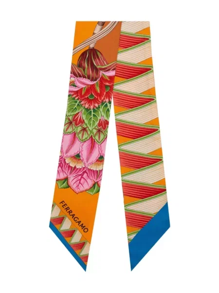 Sutien Ferragamo de mătase cu imagine portocaliu