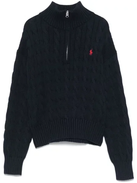 Pulover Polo Ralph Lauren de in cu dungi până la genunchi albastru
