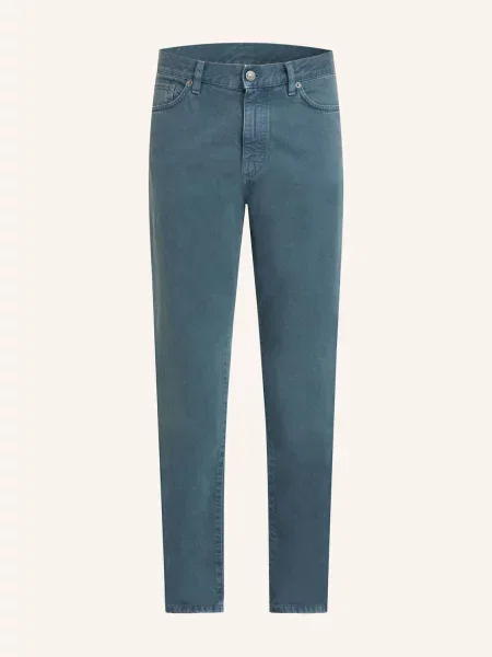 Zegna Džíny Slim Fit teal tyrkysová