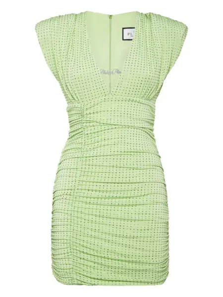 Rochie mini Philipp Plein drapată de costum verde