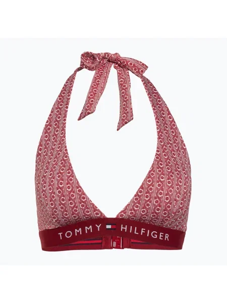 Горнище на бански костюм Tommy Hilfiger Halter Rp Print floral stripe regatta red червено