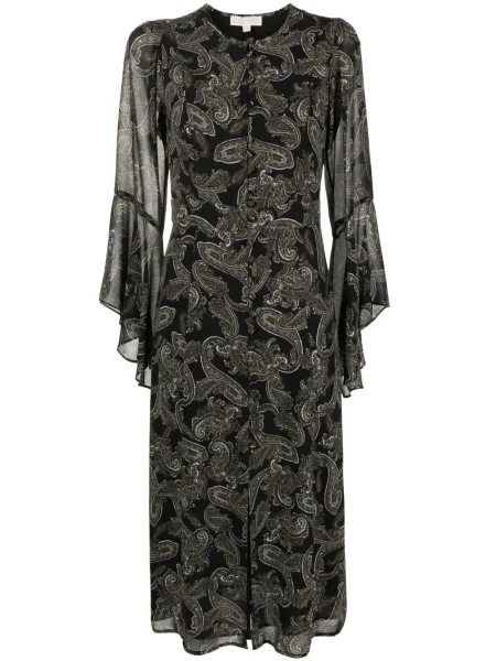 Rochie midi Michael Michael Kors cu imagine cu model paisley până la genunchi verde
