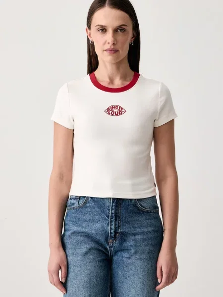 Levi's T-shirt damski z bawełną GR ESSENTIAL BABY beżowa