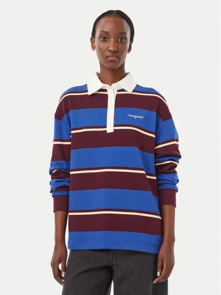 Tommy Jeans Тениска с яка и Script Rugby син