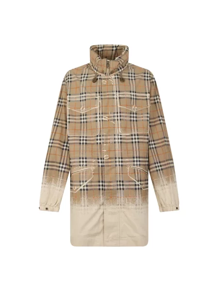 Wiatrówka Burberry w kratę beżowa