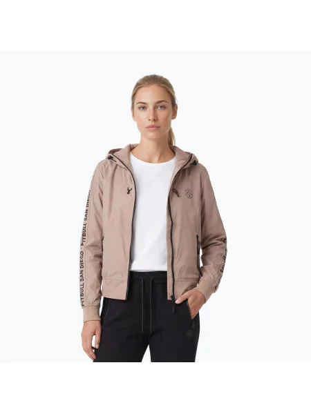 Geacă pentru femei Pitbull Aaricia Stripes Hooded dark sand