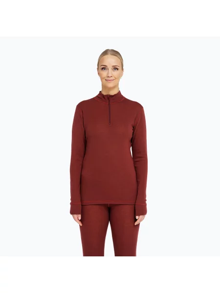 Bluză termoactivă pentru femei Dovre Wool Zip burgundy