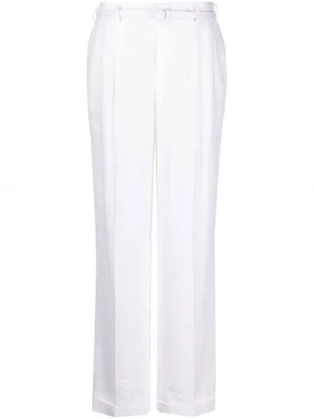 Pantaloni Ralph Lauren Collection de in plisate alb