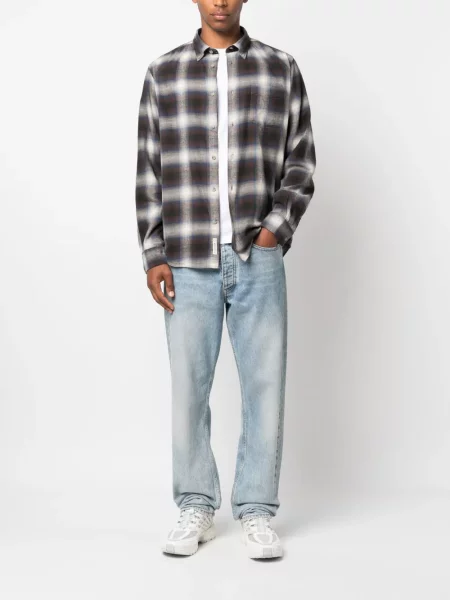 Kostkovaná košile Woolrich šedá