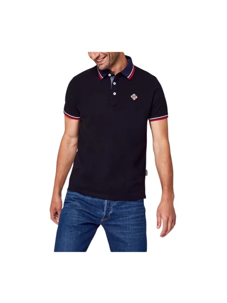 Koszulka polo Schott Nyc z logo czarna
