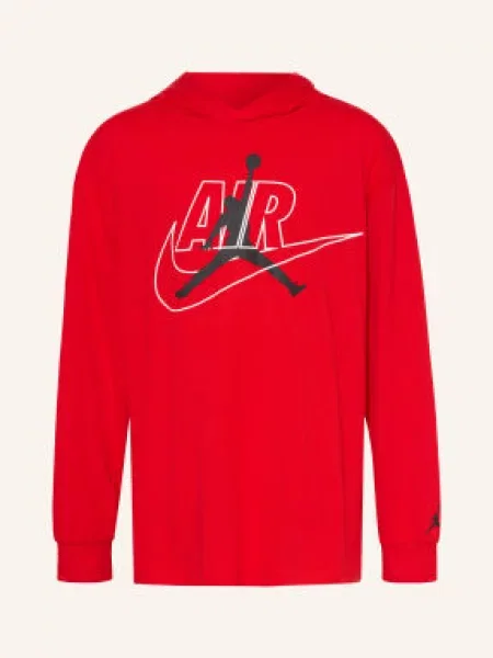 Jordan Mikina S Kapucí Mj Jumpman Air červená černá bílá